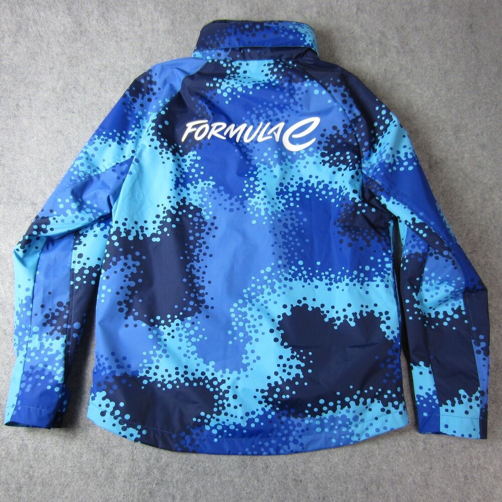 Formula E Jacket Adult Men Blue Zip NEW! Stichd Camo Lightweight Rain Coat Zip L